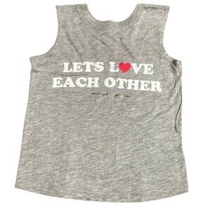 NWOT Spiritual Gangster Let’s Love Each Other Gray Tank Sz 4T